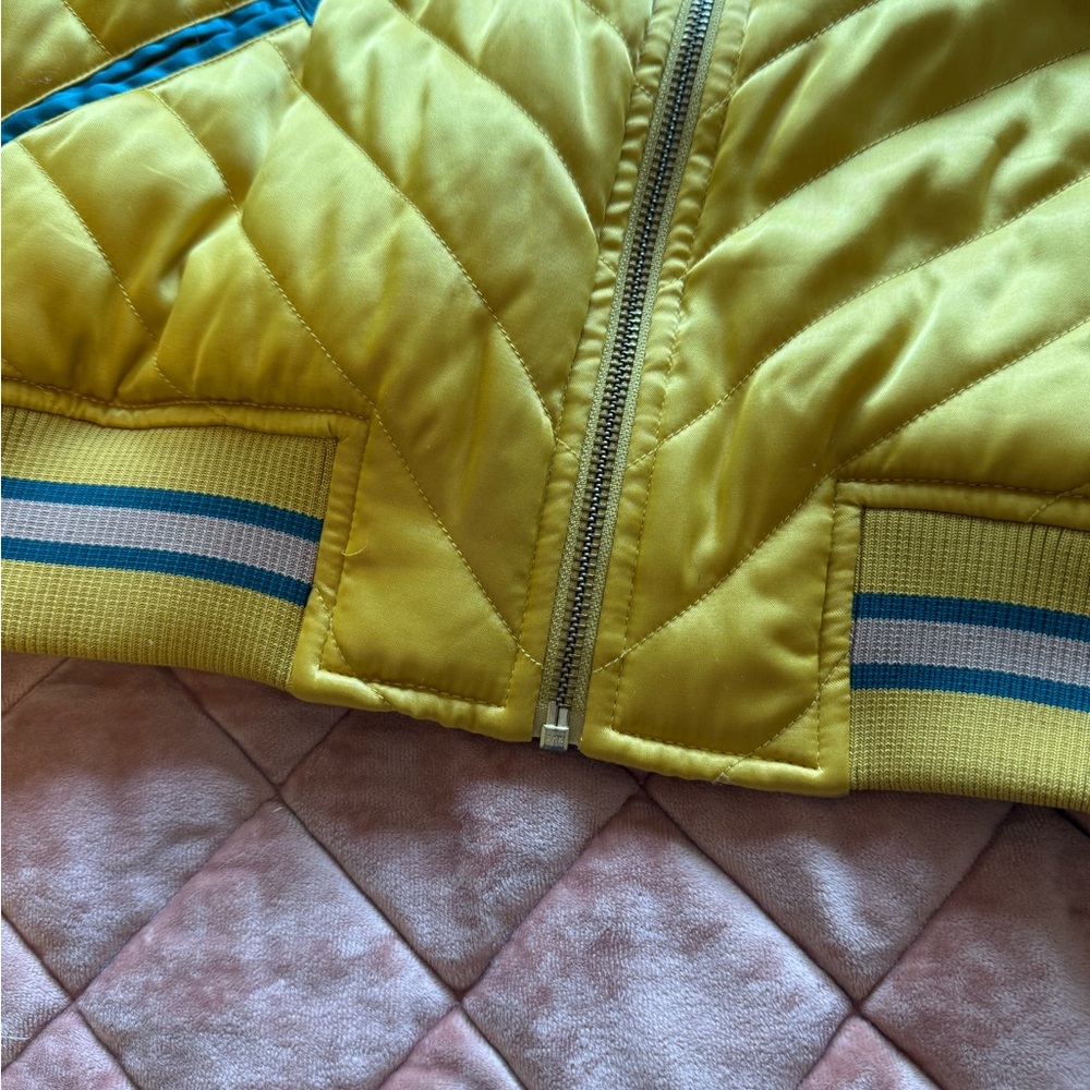 Classic Rock Couture Size Medium Yellow Quilted rising sun Women's Jacket - Picture 13 of 16